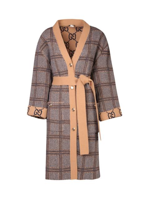 GUCCI Patterned Brown Long Cardigan