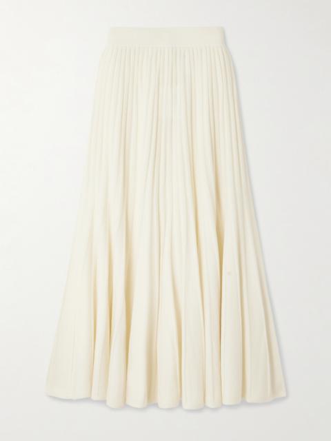 arch4 Sabrina Pleated Organic Cashmere Midi Skirt