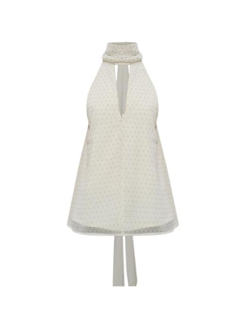 GESTUZ Dorah polka-dot halterneck blouse
