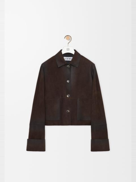 Turn-up jacket in suede lambskin