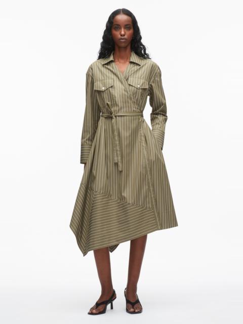 3.1 Phillip Lim Stripe Poplin Wrap Shirt Dress