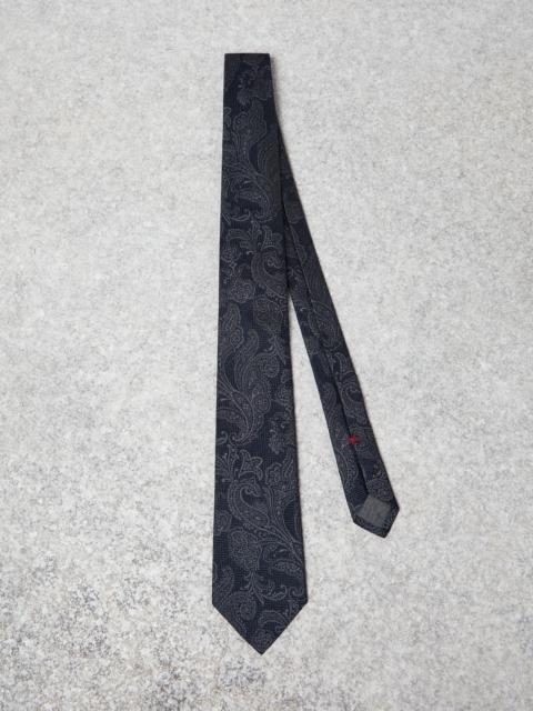 Brunello Cucinelli Silk and virgin wool tie with paisley design
