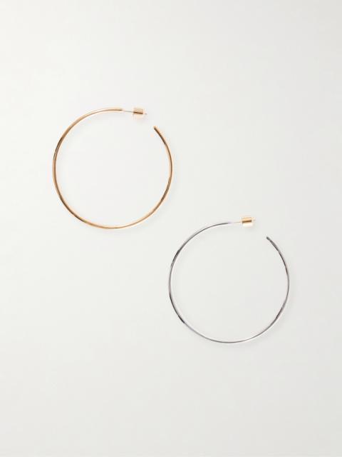 JENNIFER FISHER Thread Gold And Silver-tone Hoop Earrings