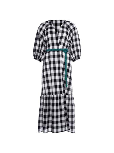 ERES Chess check-patterned cotton dress