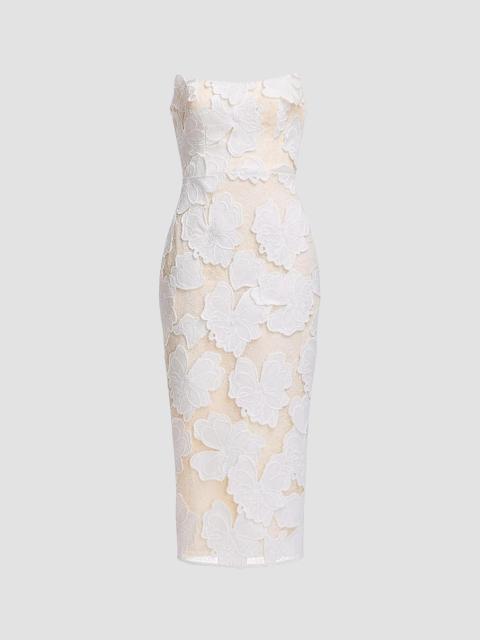 Dress The Population Women's Cosette Embroidered Midi-Dress - White Multi