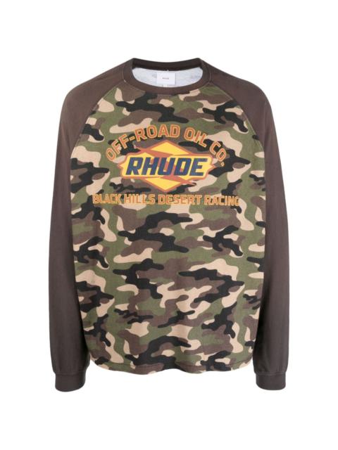 Rhude camouflage-print cotton T-shirt