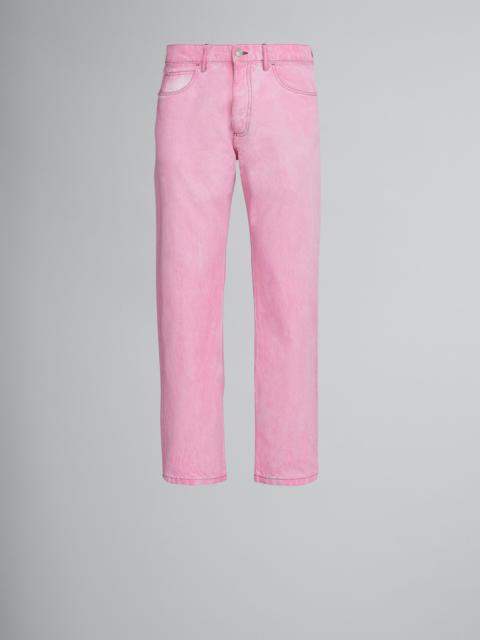 Marni STRAIGHT TROUSERS IN PINK COTTON DRILL