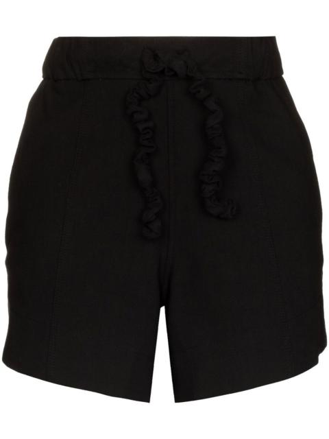 GANNI crinkled drawstring-detail shorts