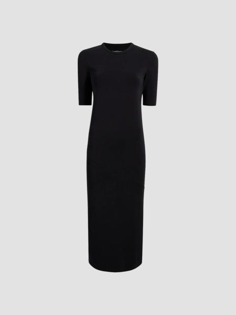 Another Tomorrow Women's Elbow Sleeve Dress - Black