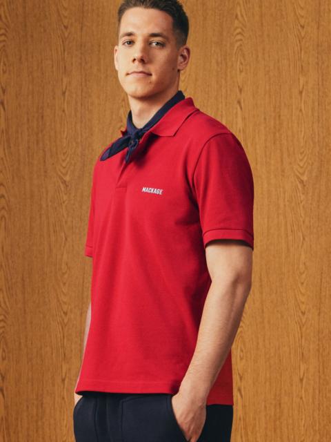 MACKAGE PABLO-CR Flat Knit Rib Collar Polo