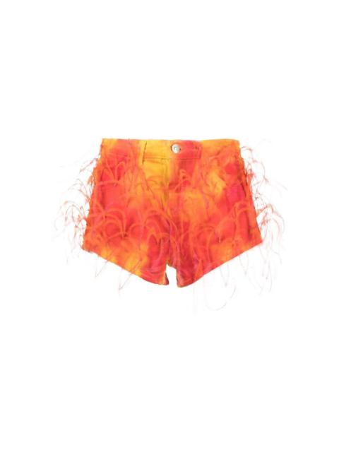 Alanui feather-detail shorts