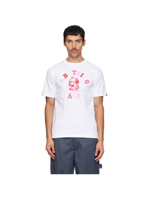 A BATHING APE® White ABC Camo College T-shirt