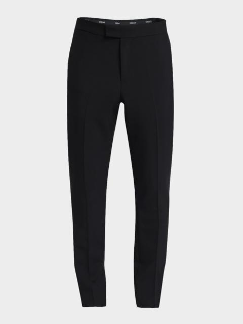 VERSACE Men's Wool-Mohair Tuxedo Pants