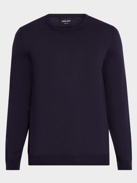 GIORGIO ARMANI Men's Silk and Cotton Crewneck Sweater