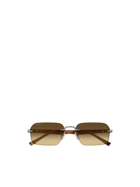 GUCCI rimless rectangle-frame sunglasses