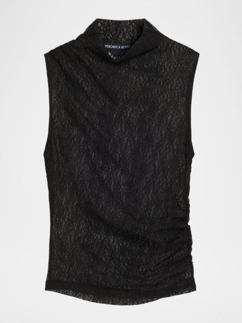 VERONICA BEARD Mylie Lace Mock-Neck Tank Top