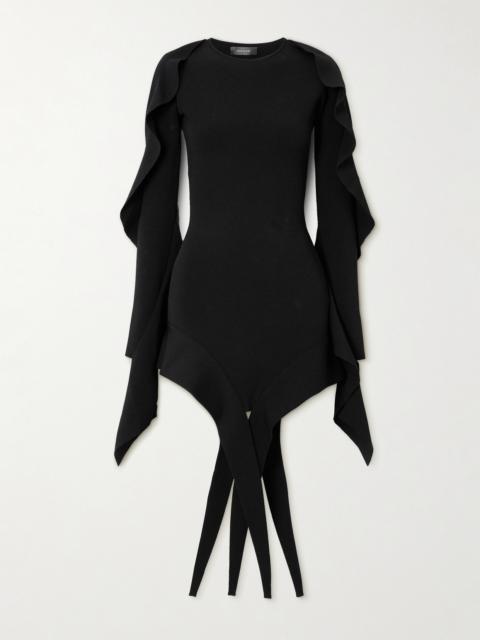 MUGLER Asymmetric Stretch-knit Mini Dress