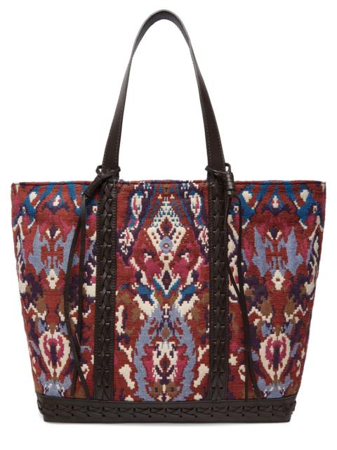 Canvas and leather L cabas tote bag