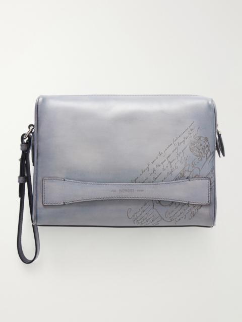 Berluti Rosewood Neo Scritto Venezia Leather Pouch