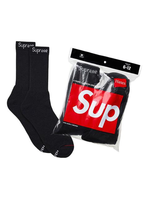 24SS SUPREME MM6 MAISON MARGIELA HANES CREW SOCKS 靴下 Supreme x MM6 Maison Margiela Hanes Crew Socks | White