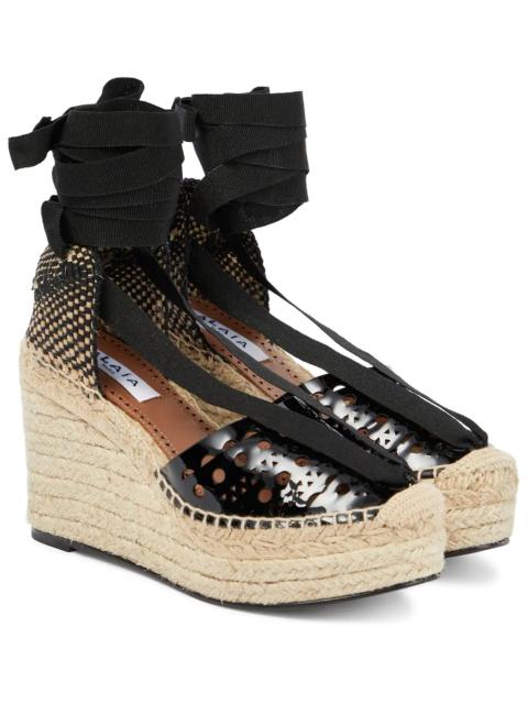 Laser-cut espadrille wedges