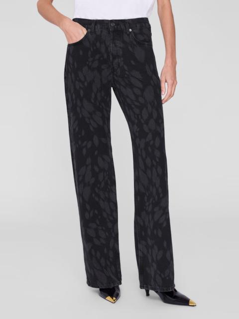 ANINE BING Hugh Jean 34" - Abstract Washed Black