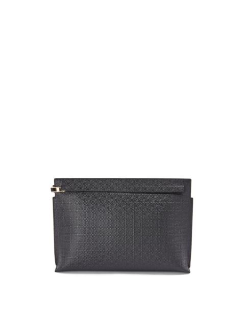 Repeat T Pouch in embossed silk calfskin