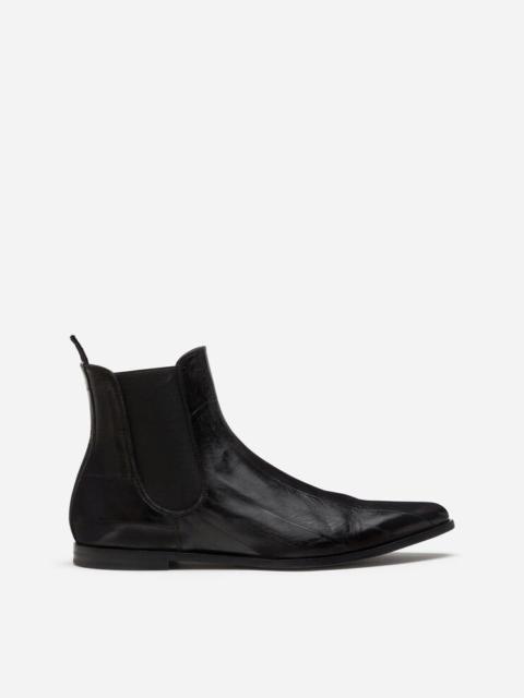 Eel skin chelsea boots