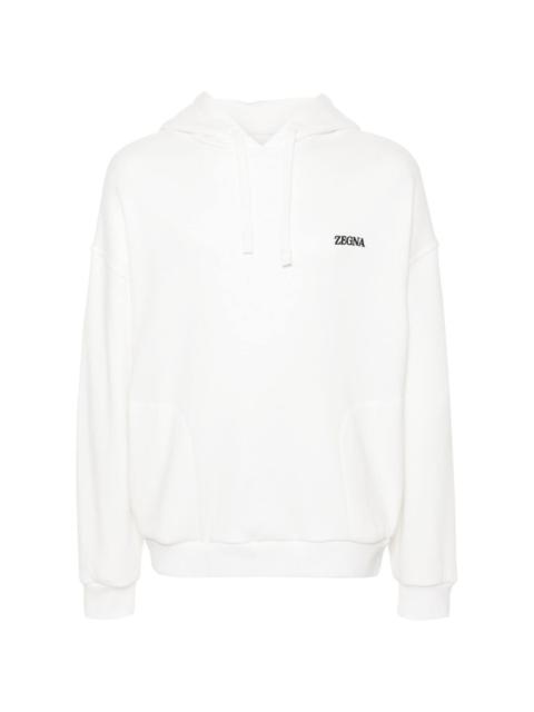 ZEGNA logo-embroidered hoodie