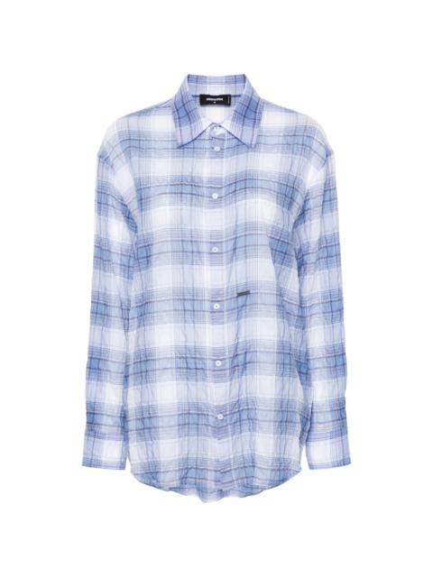 checked crinkled shirt