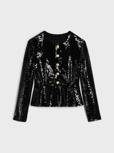 embroidered chelsea jacket in silk muslin
