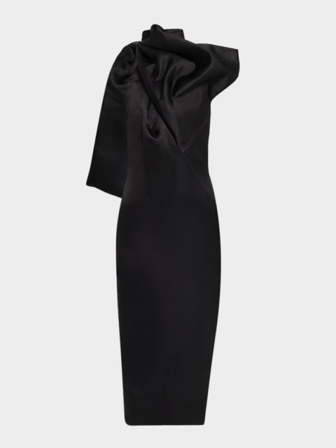 Givenchy Big Bow Satin Backless Halter Midi Dress