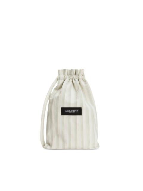 Dolce & Gabbana striped drawstring shoulder bag