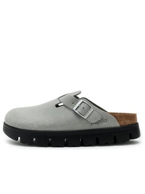 BIRKENSTOCK (WMNS) Birkenstock Boston Chunky Suede Leather 'Pure Sage' 1031409