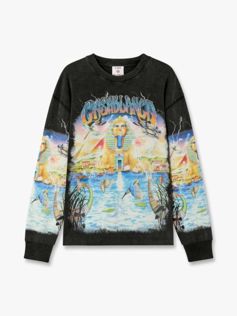 CASABLANCA Black Egypt As It Was Long Sleeve T‑Shirt