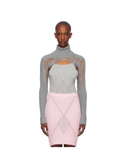 ISA BOULDER Gray Brooklyn Long Sleeve Bolero Sweater