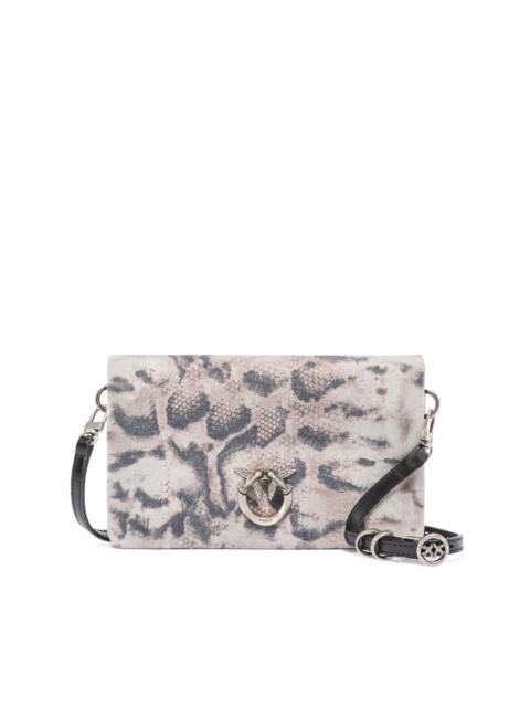 PINKO silver hardware printed shoulder bag