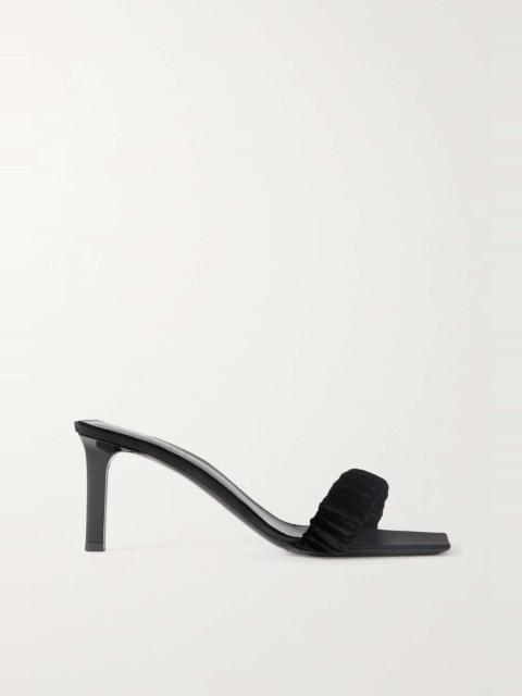 SAINT LAURENT Pam velvet and satin mules