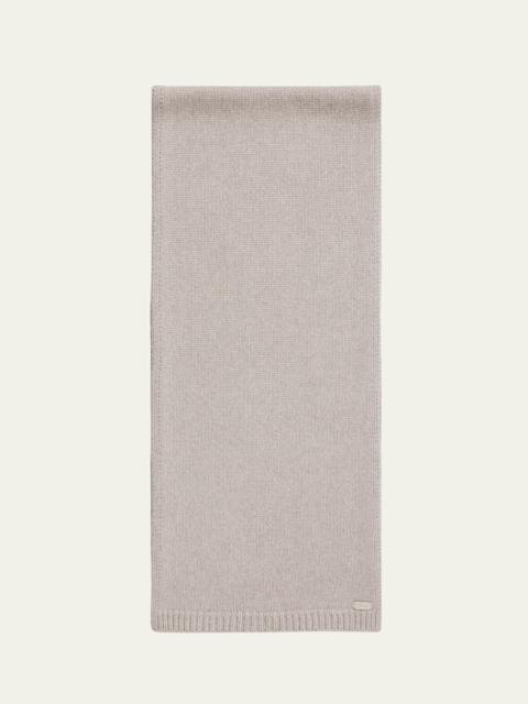Brioni Men's Cashmere Knit Leather-Label Scarf