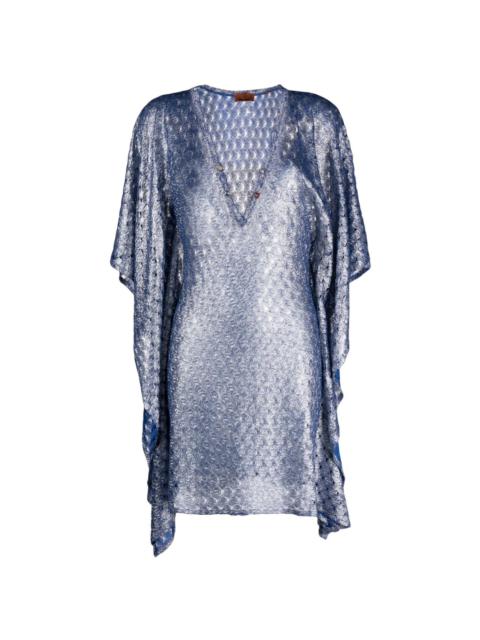 draped open-knit kaftan