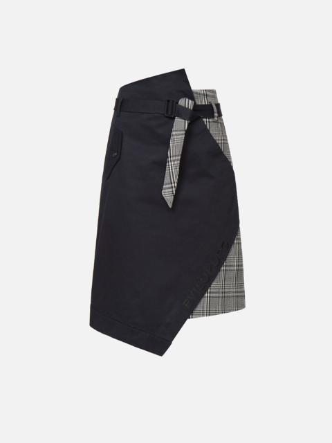EVISU Fabric Mixed Wrapped Trench Skirt