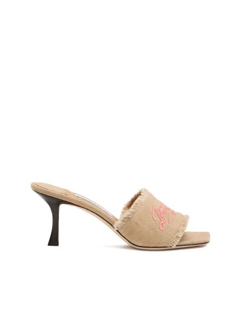 JIMMY CHOO 70mm Alexia embroidered-logo sandals