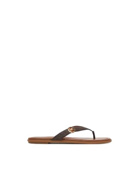 MICHAEL KORS logo thong sandals