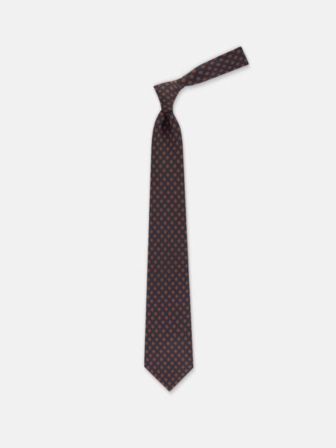 J. PRESS MADE-IN-UK NAVY FOULARD PRINT TIE