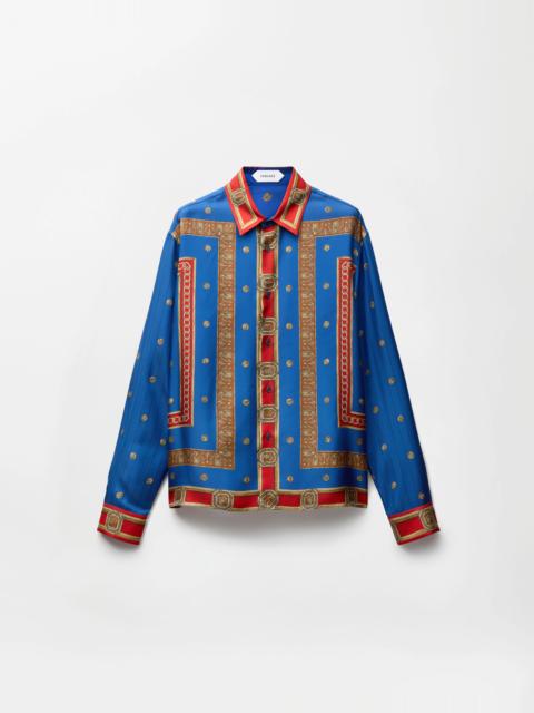 VERSACE Printed Silk Twill Regular Shirt