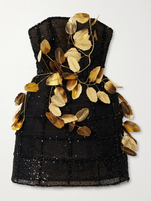 Oscar de la Renta Embellished Tulle Mini Dress