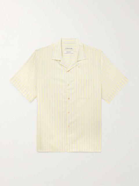 Gioia Slim-Fit Convertible-Collar Striped Cotton-Voile Shirt