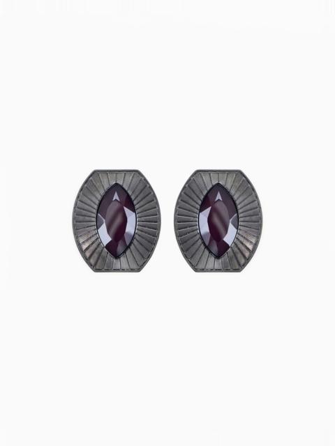 GIORGIO ARMANI EARRINGS IN TIN ALLOY AND BRASS WITH GLASS
