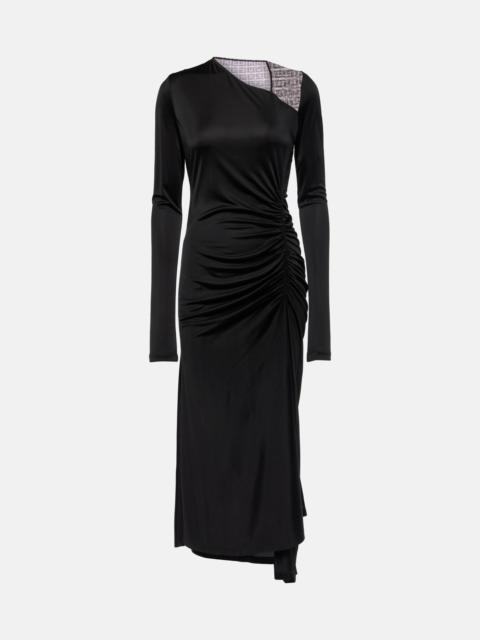 Givenchy 4G lace-trimmed jersey midi dress