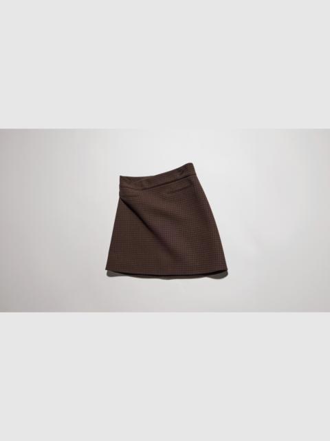 GUCCI Gingham wool mini skirt